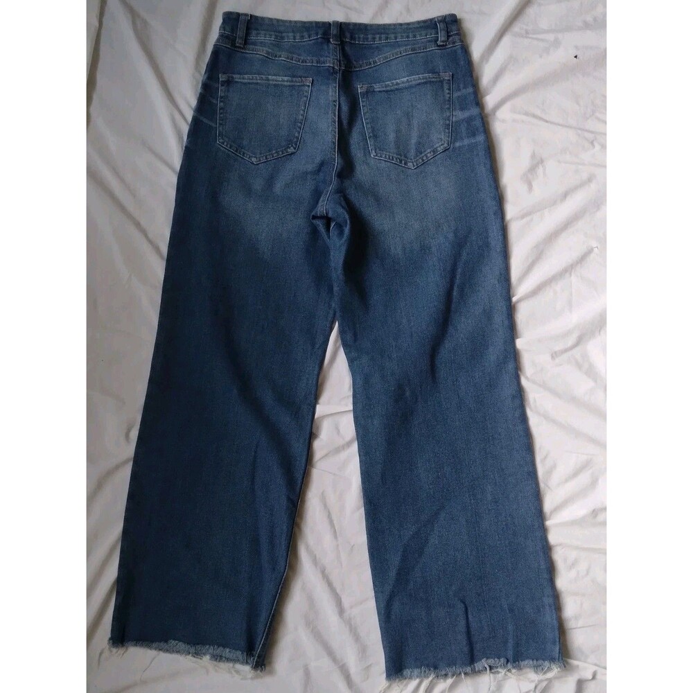 Peace Love Eco By Rewash Super High Rise Distressed Jeans Straight Size 11/30 - Picture 6 of 9